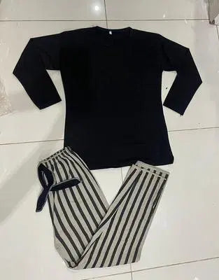 2 Pcs Women's Stitched Printed Night Suit