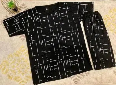 2 Pcs Women's Stitched Printed Night Suit
