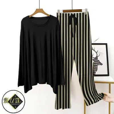 2 Pcs Women's Stitched Printed Night Suit