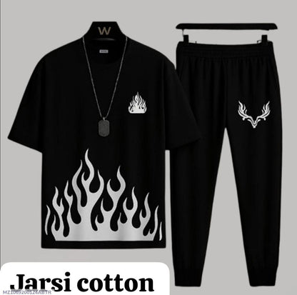 Men's Cotton Jersey Track Suit - 2 Pcs with Graphic Sublimation